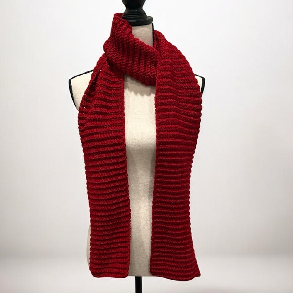 Cozy Red Knit Scarf